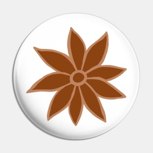 70's Inspired Brown Flower Pin