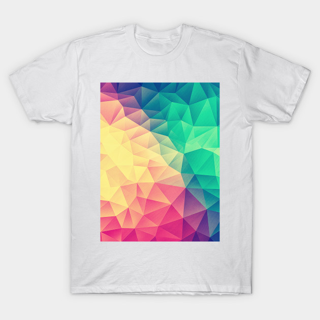 Color Bomb Abstract Polygon Multi Color Cubism Low Poly Triangle Design