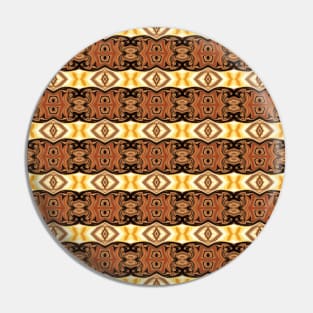 Stripes of Aztec Eyes in Tones of Brown and Yellow Pin