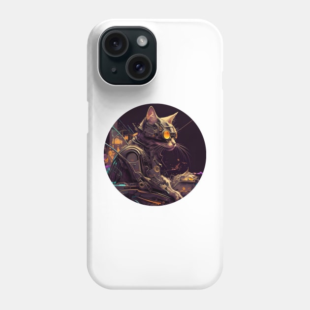 Cyberpunk Cat Thou Shalt Not try Me - Love Cats Phone Case by Jason Smith