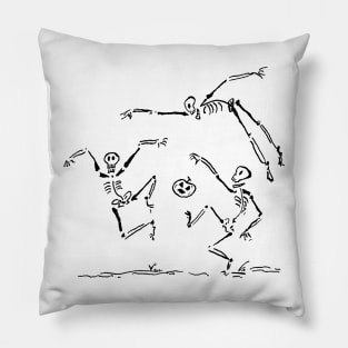 Skeleton Ball Black Ink Pillow