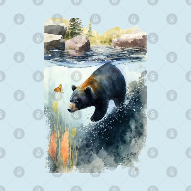 Black Bear Swimming by TheCore