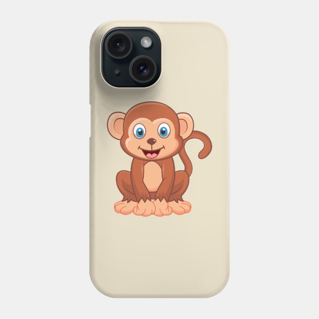 Cute Baby Monkey Phone Case by tatzkirosales-shirt-store