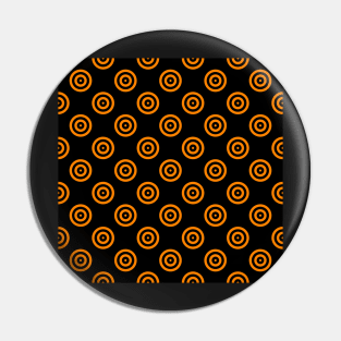 Neon Orange Concentric Circles Pin
