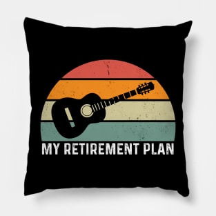 Retirement Plan Guitar Player Guitarist Musician Retired Pillow