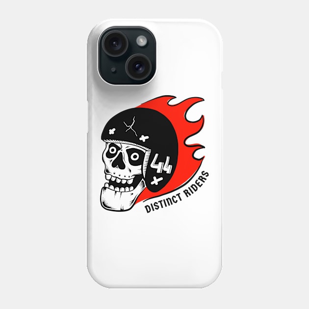 Distinct Riders – Rider 44 - Skull with flames - dark version Phone Case by distinctriders