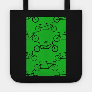 Tandem types pattern - black on green Tote