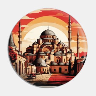 Edirne Turkey Sunset Vintage Retro Travel Tourism Pin