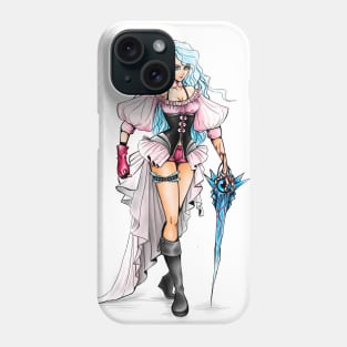 Blue Hair Warrior Phone Case