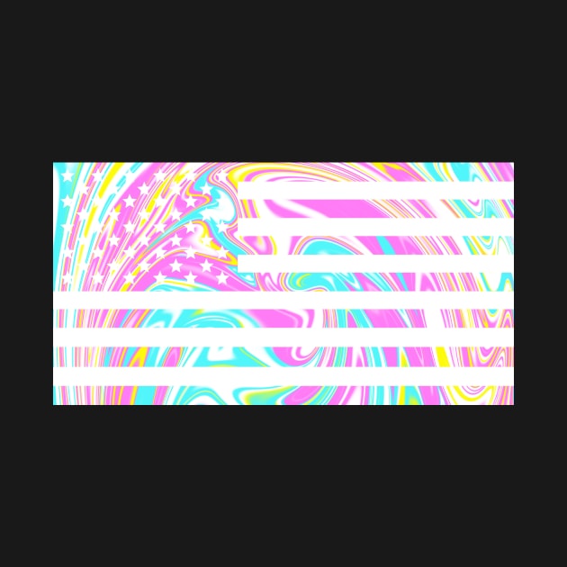 PSYCHEDELIC AMERICAN FLAG by SquareClub
