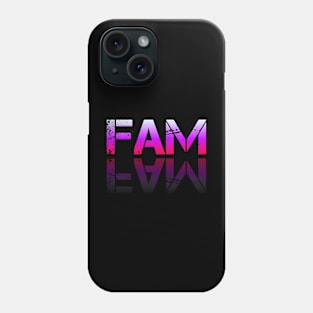 Fam - Graphic Typography - Funny Humor Sarcastic Slang Saying - Pink Gradient Phone Case