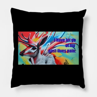 Freedom mantra with exuberant freedom expressing antelope Pillow