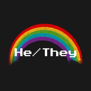 Rainbow Pronouns - He/They T-Shirt