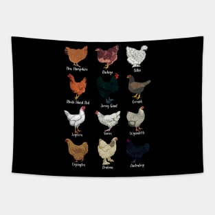 Chickens of the world - types of chickens Tapestry