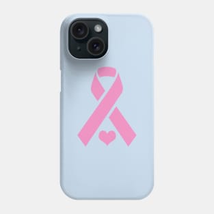 Breast Cancer Pink Ribbon with Heart Phone Case