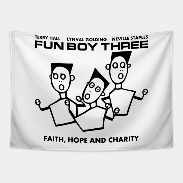 Fun Boy Three Terry Hall Lynval Golding Neville Staples Faith Hope And Charity Tapestry by enmull