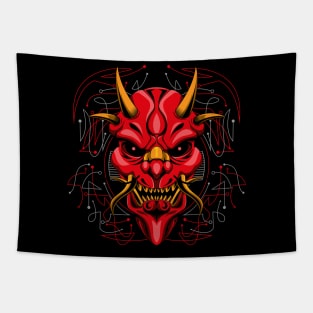 yokai oni mask mecha Tapestry