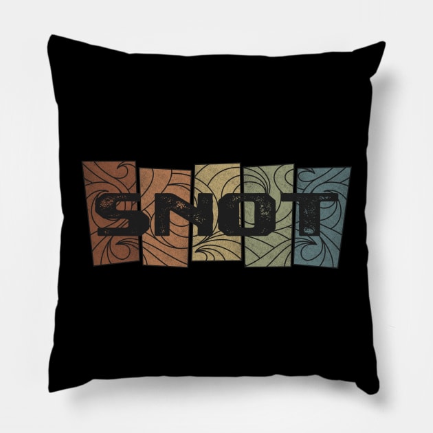 Snot - Retro Pattern Pillow by besomethingelse