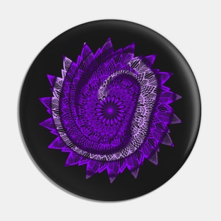 Swirly Purple Digital Mandala Pin