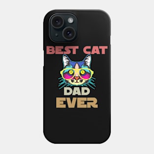 Awesome Vintage Best Cat Dad Ever With Glasses Multi Colored Phone Case