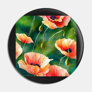 Watercolor poppy flower Pin