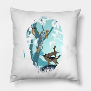 Dog Forest Pillow