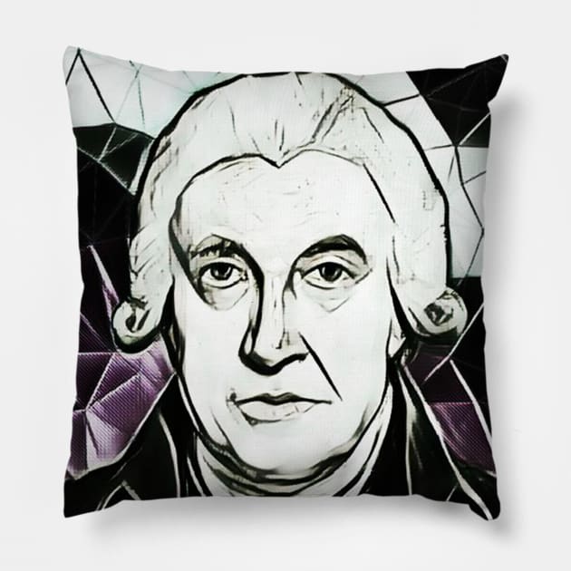 James Watt Black And White Portrait | James Watt Artwork 3 Pillow by JustLit