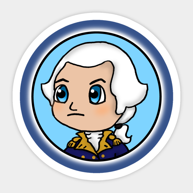 Chibi George Washington Patriot Portrait George Washington Sticker Teepublic The first chibi president george washington. chibi george washington patriot portrait
