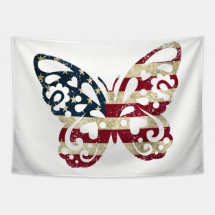 American Flag Butterfly Tapestry