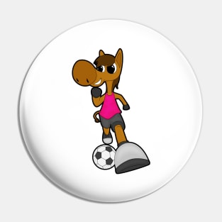 Horse as Soccer player with Soccer ball Pin