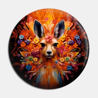 Fantasy Floral Deer Art Pin