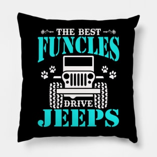 The Best Funcles Drive Jeeps Cute Dog Paws Father's Day Gift Jeep Men Jeep Uncle Jeep Dad Jeep Papa Jeeps Lover Pillow