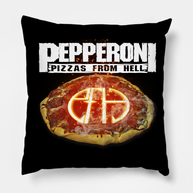 Pepperoni Pizza from Hell Pillow by GodsBurden