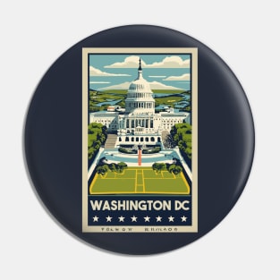 A Vintage Travel Art of Washington DC - US Pin