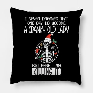 Cranky old lady christmas 2023 Pillow