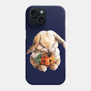 Cute Halloween Bunny with pumpkin basket Phone Case