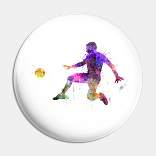 Soccer player in watercolor Pin