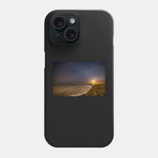 The Moon over Worms Head, Rhossili at Night Phone Case