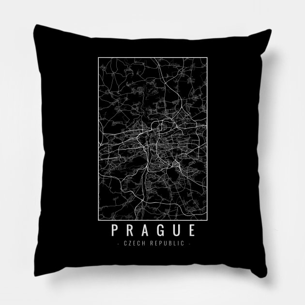 Prague Czech Republic Minimalist Map Pillow by Mapagram