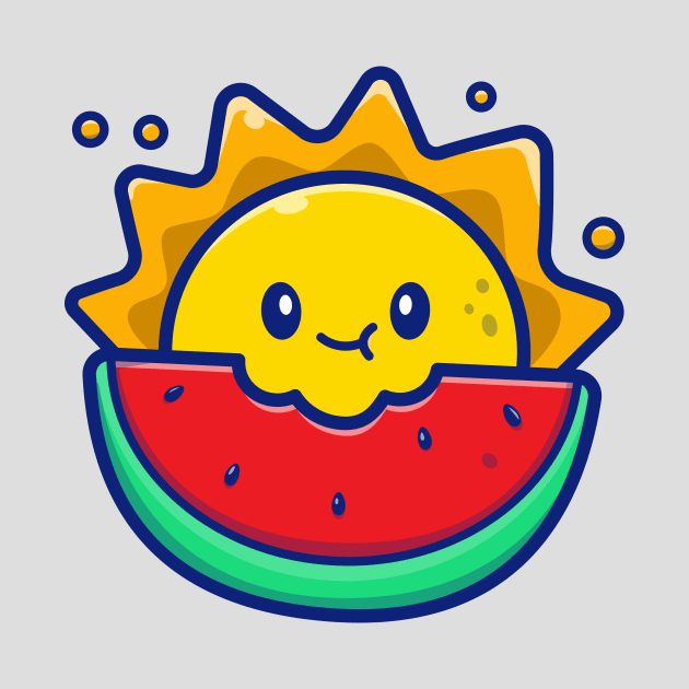 Cute Sun Eating Watermelon by Catalyst Labs