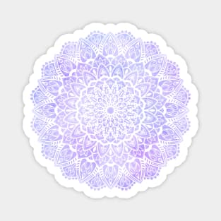 White Mandala on Pastel Purple and Blue Magnet