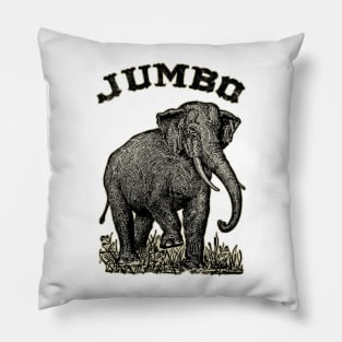 Jumbo the Elephant Vintage Image Dark & Subtle Pillow