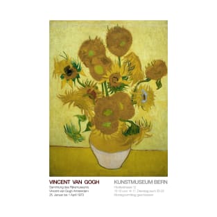 Van Gogh Exhibition Poster - 1973, Switzerland - Sunflowers T-Shirt