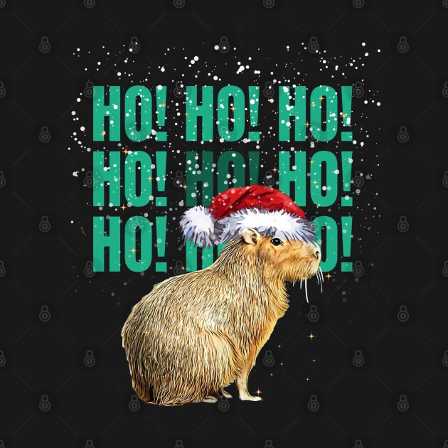 Capybara Christmas and HO! HO! HO! Cute capybara by Collagedream