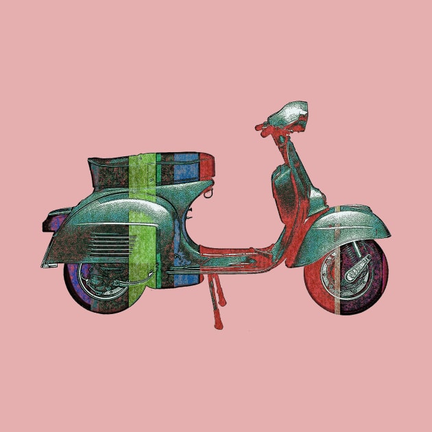 Vespa Piaggio Vintage Design Scooter by AaaahEeeekStudio