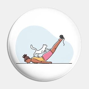 YOGA WITH CAT ILLUSTRATION Pin