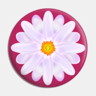 Purple White Aster Flower - Flowery Art Pin