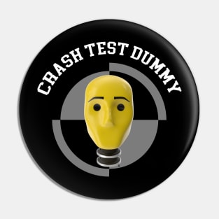 Crash Test Dummy Yellow Head with Safety Mark Background Pin