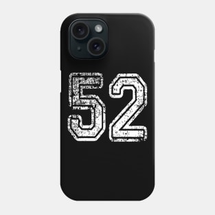 Number 52 Grungy in white Phone Case