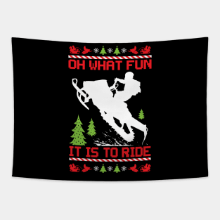 Fun Ride Snowmobiling Tapestry